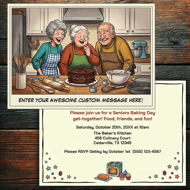 Funny Seniors Baking Get-together Invitation (Creator Uploaded)