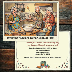 Funny Seniors Baking Get-together Invitation
