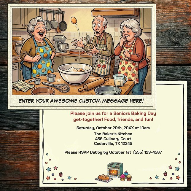 Funny Seniors Baking Get-together Invitation (Creator Uploaded)