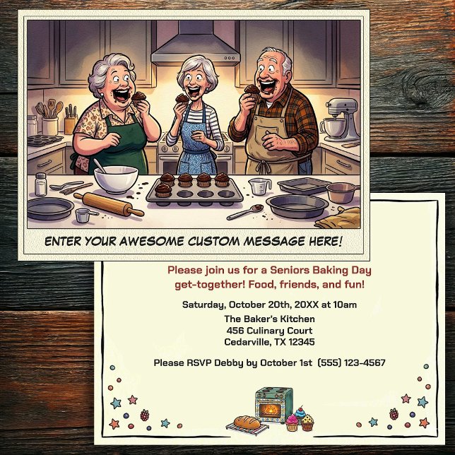 Funny Seniors Baking Get-together Invitation (Creator Uploaded)