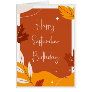 Funny September Month Birthday Autumn leaves