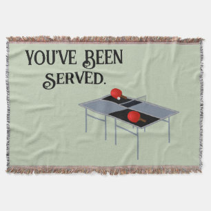 Funny Served At Table Tennis, Throw Blanket