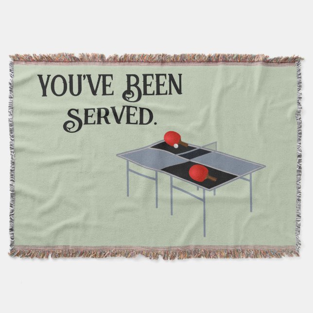 Funny Served At Table Tennis, Throw Blanket (Front)