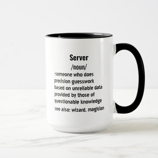 funny Server Definition gifts for men women Mug (Right)