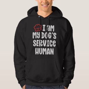 Funny Service Dog For Women I Am My Dogs Human Gif Hoodie