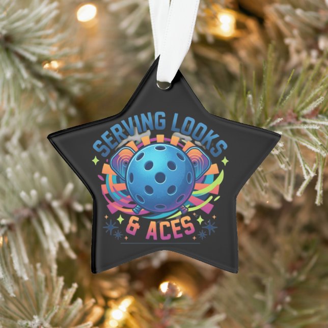 Funny Serving Looks & Aces Quote Personalised Name Ornament (Tree)