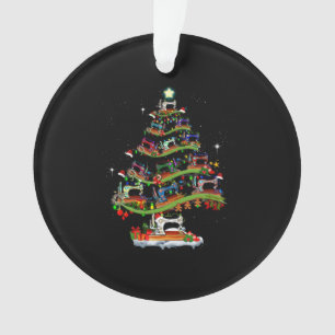 Funny Sewing Christmas Tree Tee Quilting Lovers Ornament
