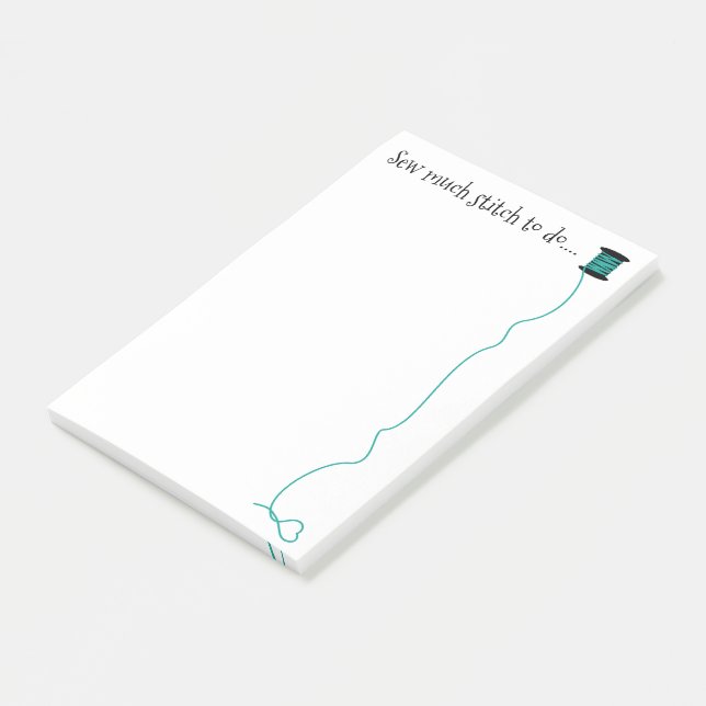 Funny Sewing Design Aqua Post-it Notes (Angled)
