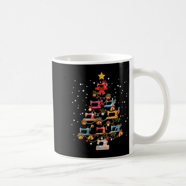 Funny Sewing Machine Christmas Tree Christmas Orna Coffee Mug (Right)