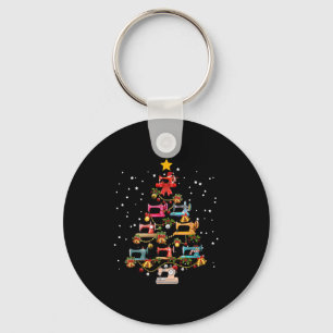 Funny Sewing Machine Christmas Tree Christmas Orna Key Ring