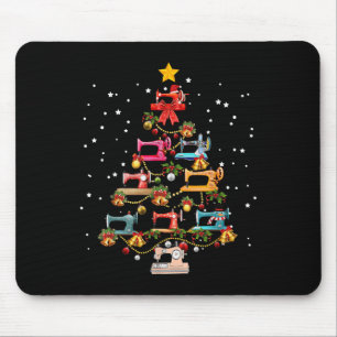 Funny Sewing Machine Christmas Tree Christmas Orna Mouse Mat
