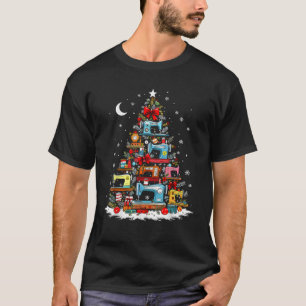 Funny Sewing Machine Christmas Tree Ornament Holid T-Shirt