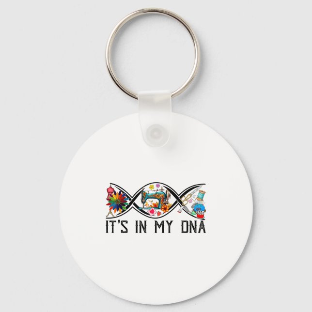 Funny Sewing Quilter Sewer Dna Quilting Hobby Craf Key Ring (Front)