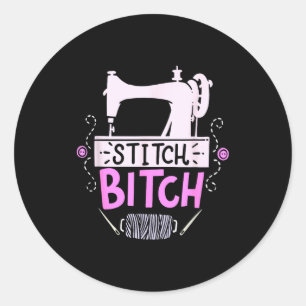 Funny Sewing Quilting Gift Classic Round Sticker