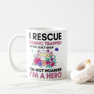 Funny Sewing Quote Vintage Floral Sewing Machine Coffee Mug
