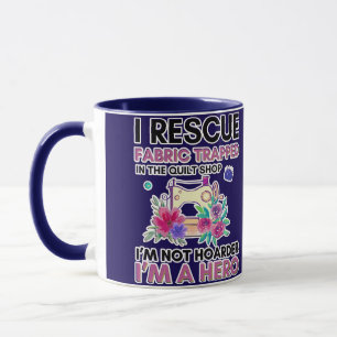 Funny Sewing Quote Vintage Floral Sewing Machine Mug