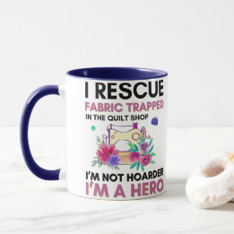 Funny Sewing Quote Vintage Floral Sewing Machine Mug