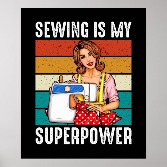 funny sewing word art Poster  (Front)