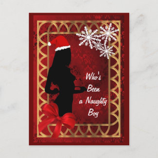 Funny sexy santa girl   christmas postcard