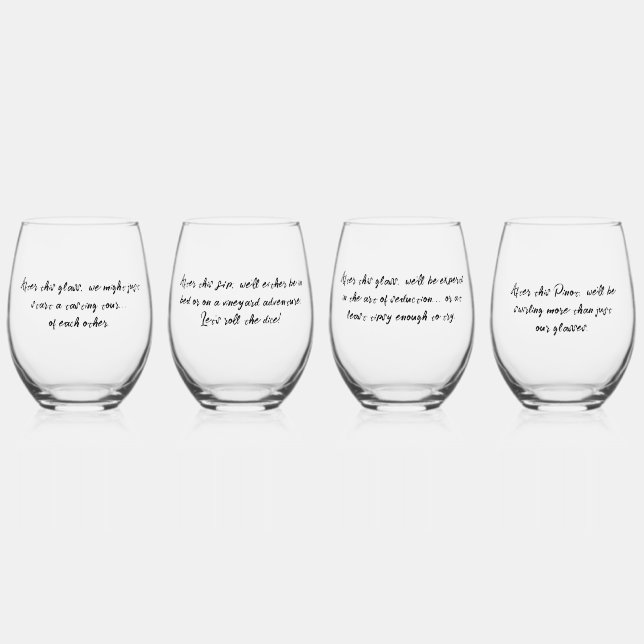 Funny Sexy Wine Glasses for Date Night (Front)