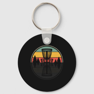 Funny Shade Design Vintage Retro Disc Golf Frisbee Key Ring