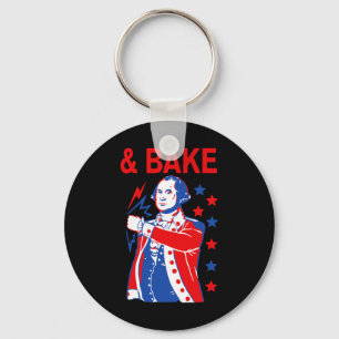Funny Shake And Bake 4th Of July Couple Matching A Key Ring