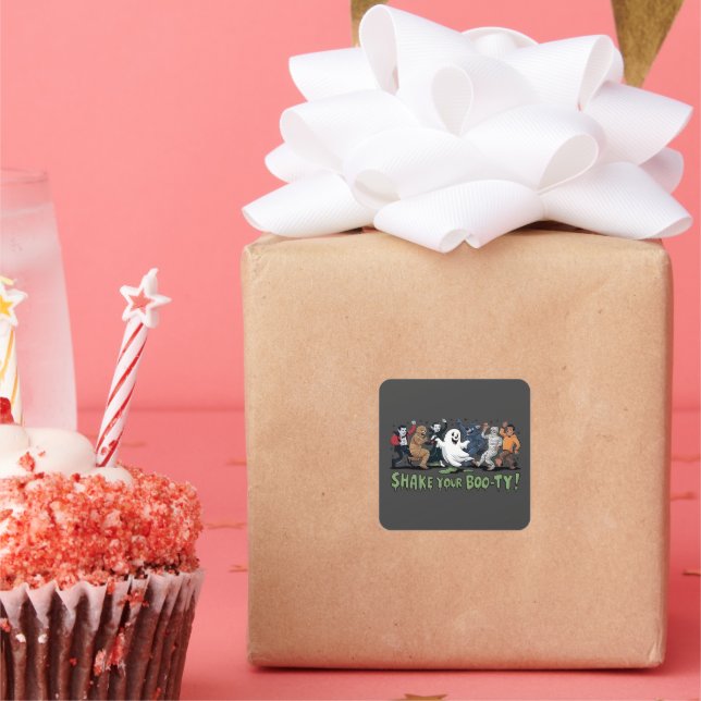 Funny Shake your Boo-ty Vampire Mummy Ghost  Square Sticker (Party)