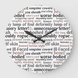Funny Shakespeare Insult Classic Literature Book Large Clock