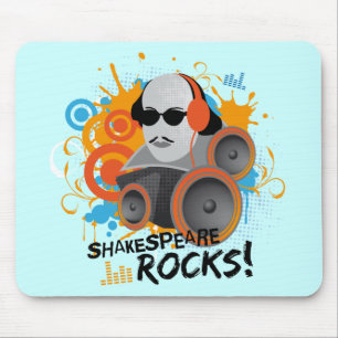 Funny Shakespeare Slogan Gift "Shakespeare Rocks" Mouse Mat