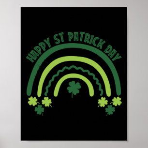 Funny Shamrock Breast Rainbow Irish St Patricks Da Poster
