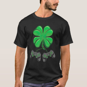 Funny Shamrock Gamer Irish Game Controller St Patr T-Shirt