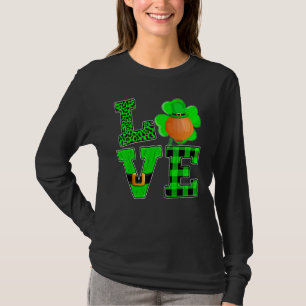 Funny Shamrock Green Plaid Love Onion St. Patrick' T-Shirt