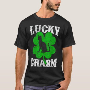 Funny Shamrock Leaf Lucky Charm Sphynx Cat St Patr T-Shirt