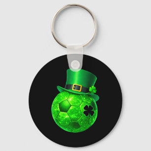Funny Shamrock Leprechaun Soccer St Patricks Men B Key Ring