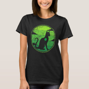 Funny Shamrock Retro Vintage Siamese Cat St. Patri T-Shirt