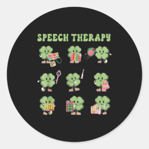 Funny Shamrock Speech Therapy St Patrick's Day Slp Classic Round Sticker