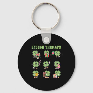 Funny Shamrock Speech Therapy St Patrick's Day Slp Key Ring
