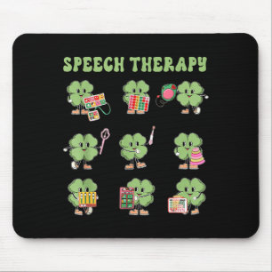 Funny Shamrock Speech Therapy St Patrick's Day Slp Mouse Mat