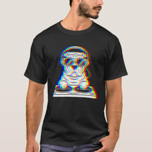 Funny Shar Pei DJ Glitch Rave EDM Music Party T-Shirt