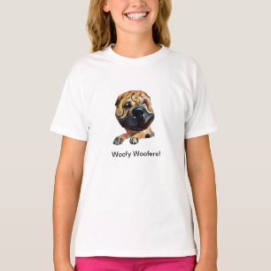 Funny Shar Pei Dog Girls T-Shirt