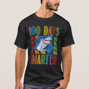 Funny Shark 100 Days Smarter 100 Days of School T-Shirt