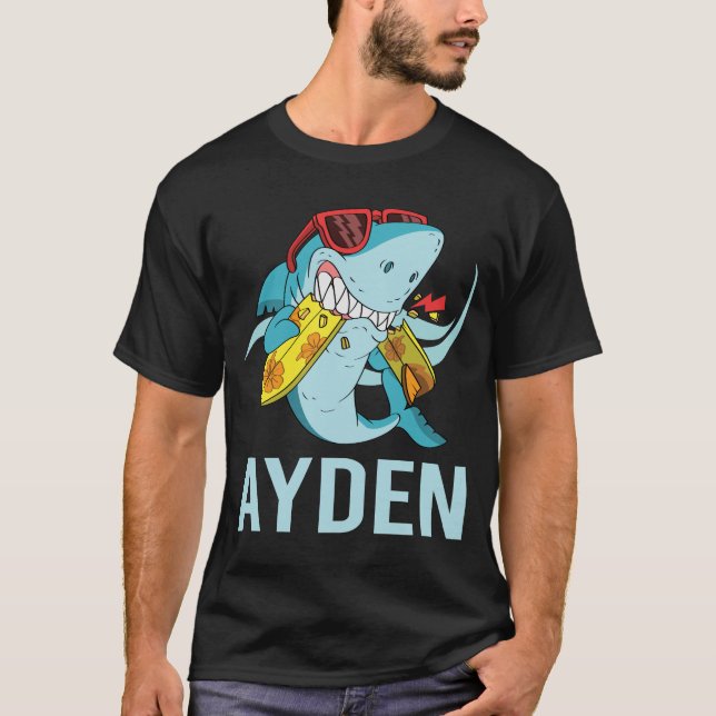 Funny Shark - Ayden Name T-Shirt (Front)