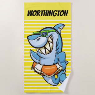 Funny Shark Beach Towel