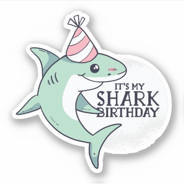 Funny SHARK Birthday Cartoon Kids Teens Adult Gift (Front)