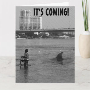 FUNNY SHARK BIRTHDAY GREETING CARD 