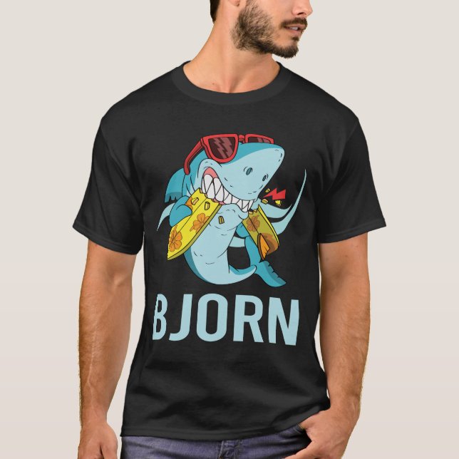 Funny Shark - Bjorn Name T-Shirt (Front)