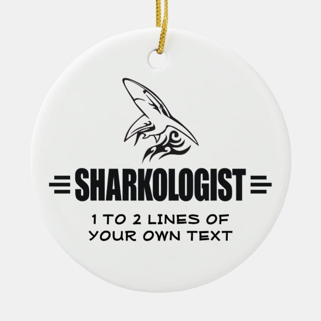 Funny Shark Ceramic Tree Decoration (Front)