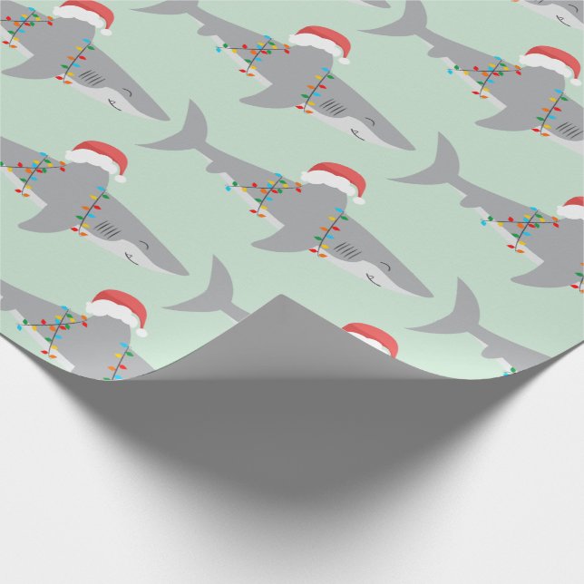 Funny Shark Christmas Wrapping Paper (Corner)