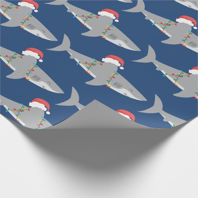 Funny Shark Christmas Wrapping Paper (Corner)