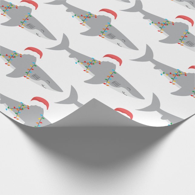 Funny Shark Christmas Wrapping Paper (Corner)